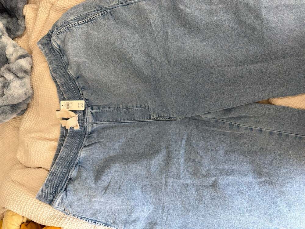 Aerie Denim-ified Fleece Joggers Light Wash Size XXL